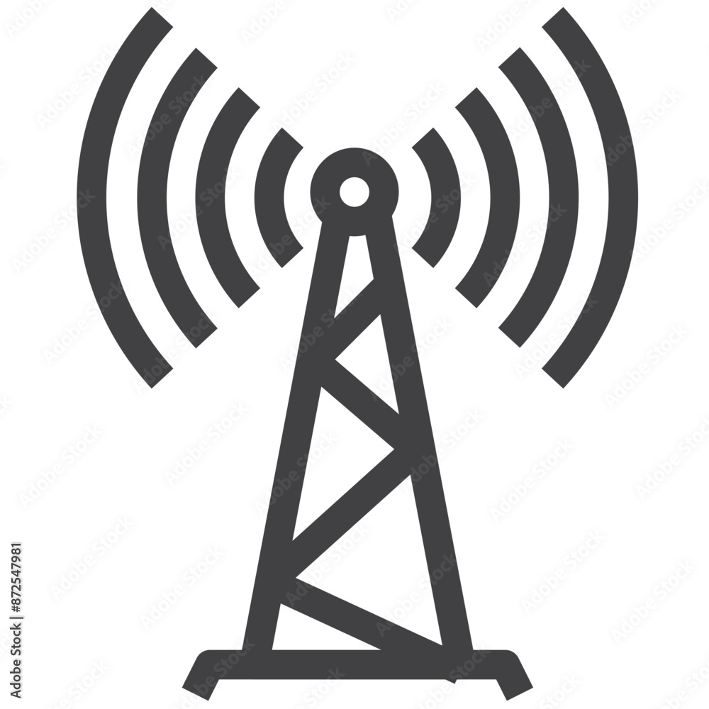 Antenna outline icon on transparency background Antenna outline icon on transparency background