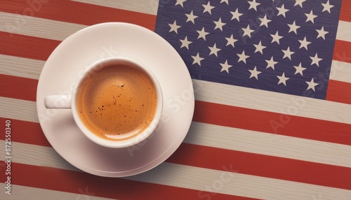 Wallpaper cup of coffee and american flag, still life with pumpkin and coffee, cup of hot tea with sticks and spices, a cozy Cup still life