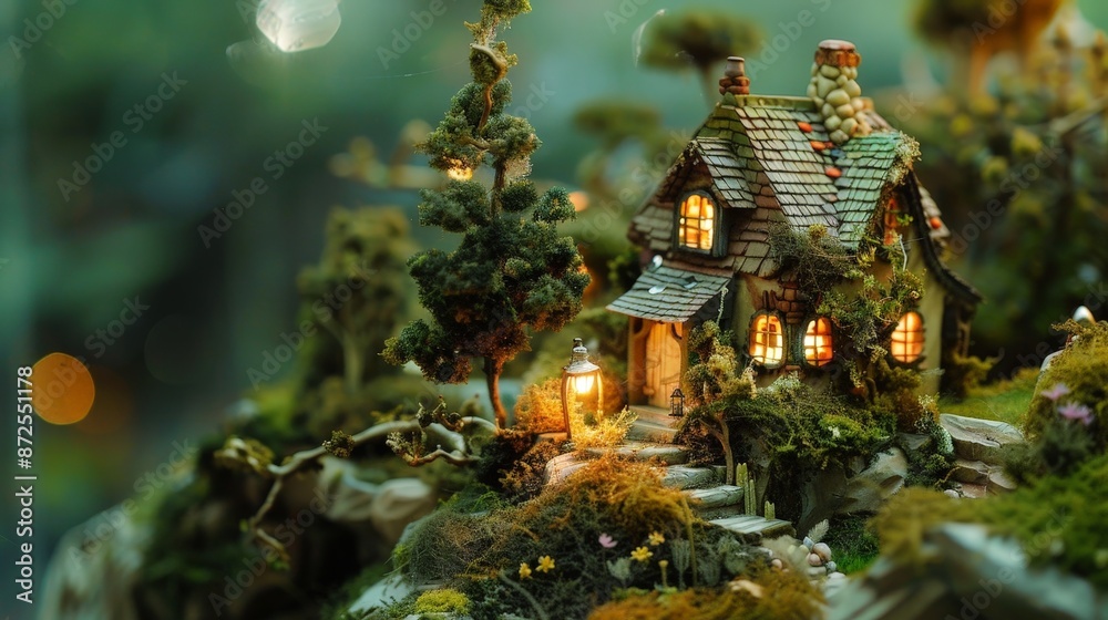 Fototapeta premium Crafting miniature settings is an art form that requires skill, precision, and a touch of whimsy.