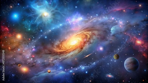 Space background - Universe filled with stars, nebulas and galaxies