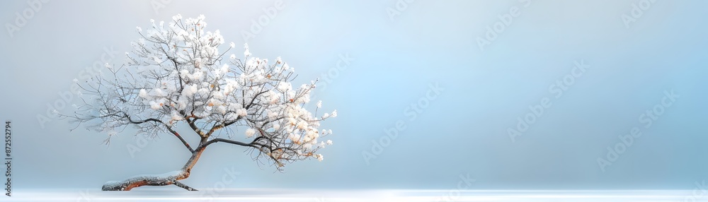 Isolated tree branches against minimalist sky backdrop Isolated tree branches against minimalist sky backdrop