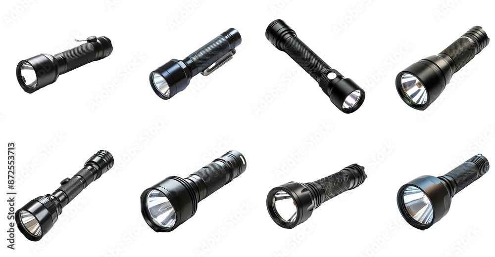 Flashlight variety on transparent background Flashlight variety on transparent background