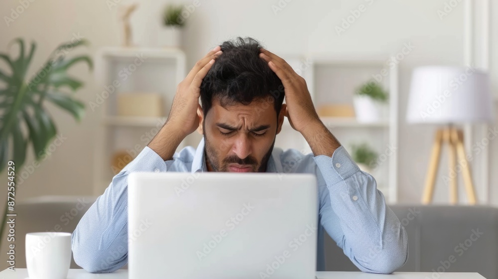 Frustrated Young Man Facing Problems at Home Frustrated Young Man Facing Problems at Home
