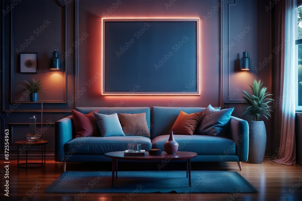 minimalist living room blank frame mockup minimalist living room blank frame mockup