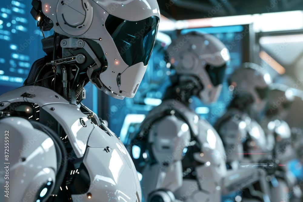 White Robot in a Futuristic Setting White Robot in a Futuristic Setting