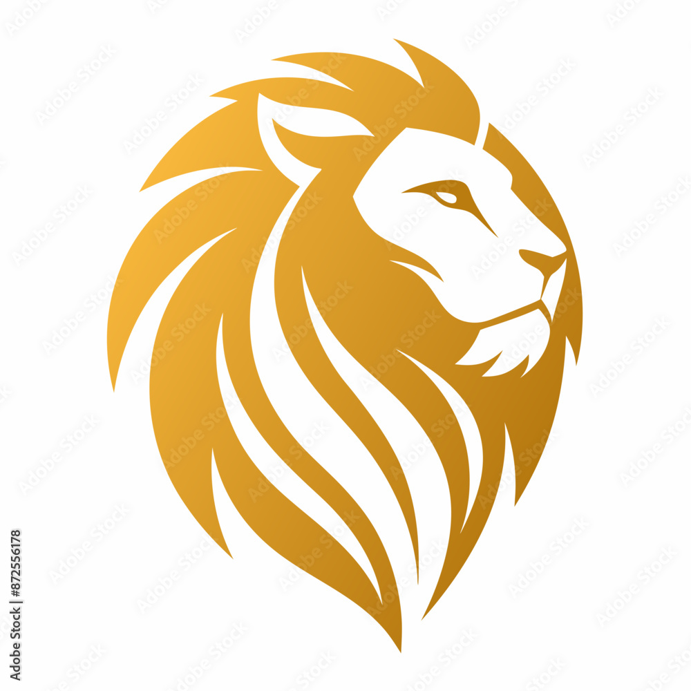 Golden Lion Head Logo Vector Art Design Illustration Golden Lion Head Logo Vector Art Design Illustration