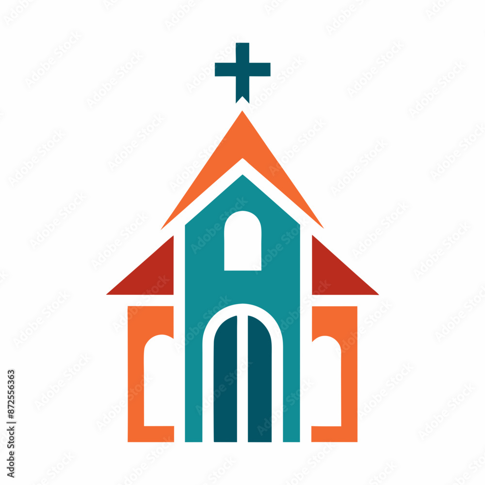Minimalist church icon logo vector art illustration Minimalist church icon logo vector art illustration