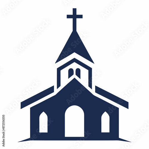 Minimalist church icon logo vector art illustration