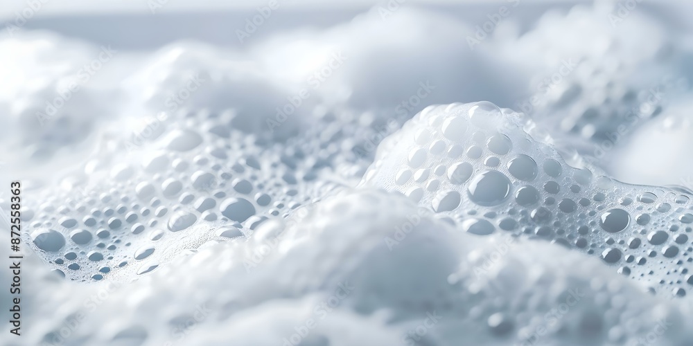 Obraz premium Realistic 3D Rendering of Bathtub Foam with Soapy Lather. Concept Home Decor, Bathroom Design, Digital Art, Product Visualization, 3D Rendering