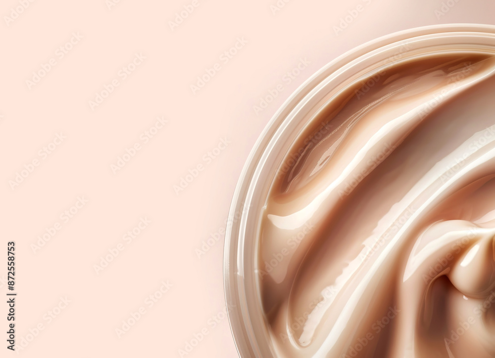 Face cream moisturizer in a jar. Luxury skincare cosmetics product with soft beige texture. Organic anti-aging treatment for health and beauty skin Face cream moisturizer in a jar. Luxury skincare cosmetics product with soft beige texture. Organic anti-aging treatment for health and beauty skin