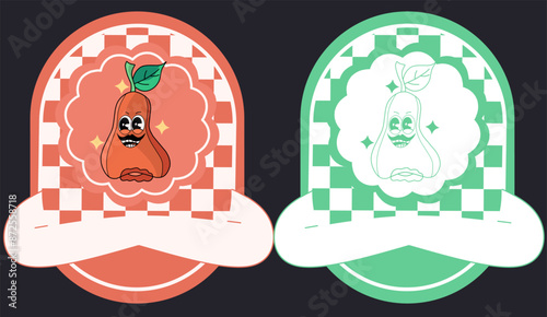 water guava fruit drink label mascot