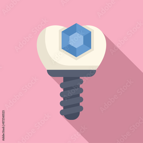 Dental implant with gem inlay for tooth restoration and enhancement