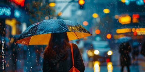 Wallpaper Mural A woman holding an umbrella walking down a city street. Torontodigital.ca