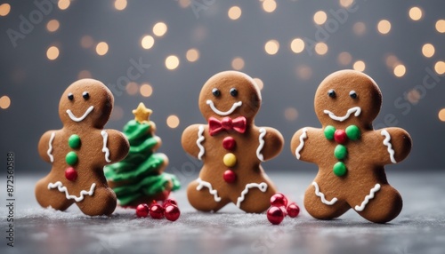 Photo beautiful festive christmas gingerbread made by hand