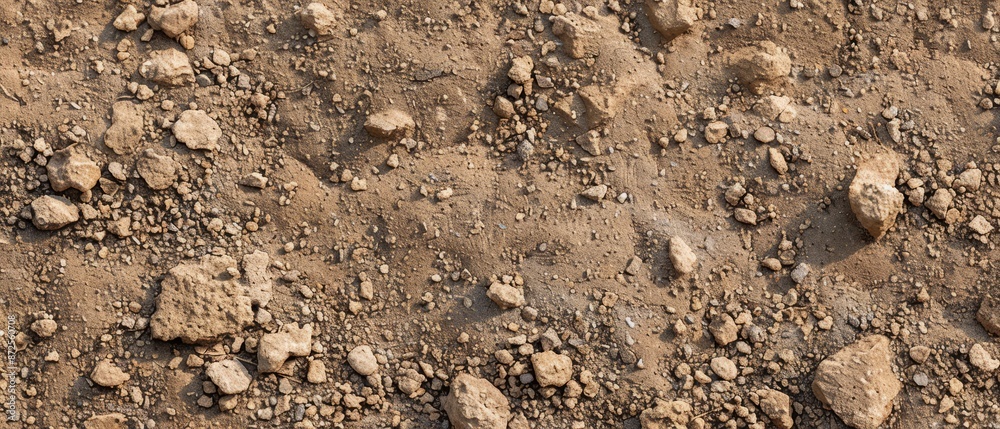 Panoramic close-up, high detail scan of light brown dirt material, Generative AI Panoramic close-up, high detail scan of light brown dirt material, Generative AI