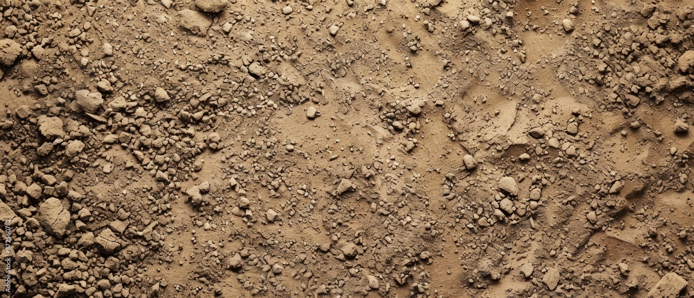 Panoramic close-up, high detail scan of light brown dirt material, Generative AI Panoramic close-up, high detail scan of light brown dirt material, Generative AI
