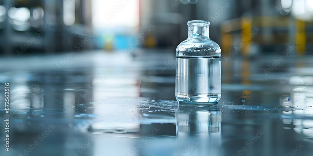 Chemical spill from factory poses environmental and health hazards. Concept Chemical Spill, Factory Contamination, Environmental Hazards, Health Risks Chemical spill from factory poses environmental and health hazards. Concept Chemical Spill, Factory Contamination, Environmental Hazards, Health Risks