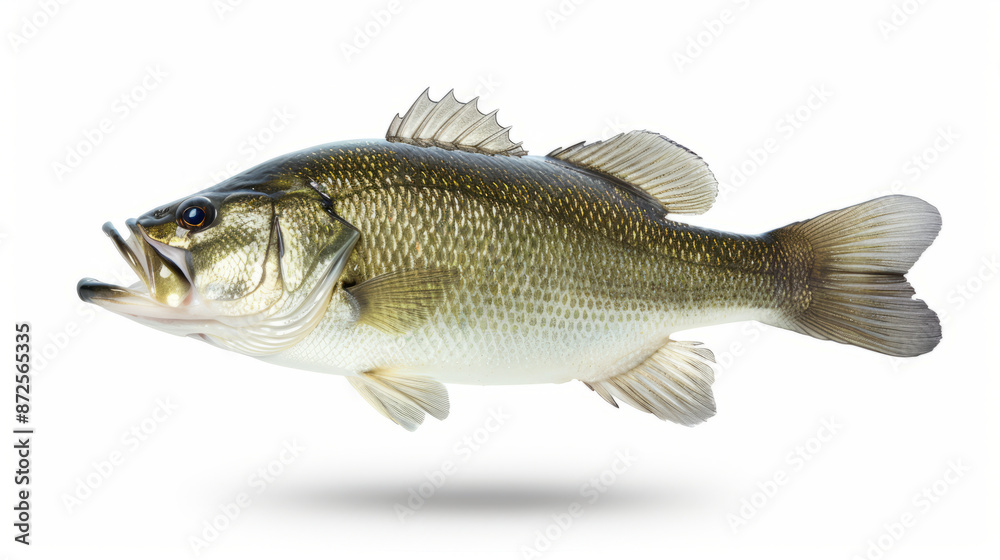 Largemouth Bass Close-Up, Isolated Largemouth Bass Close-Up, Isolated