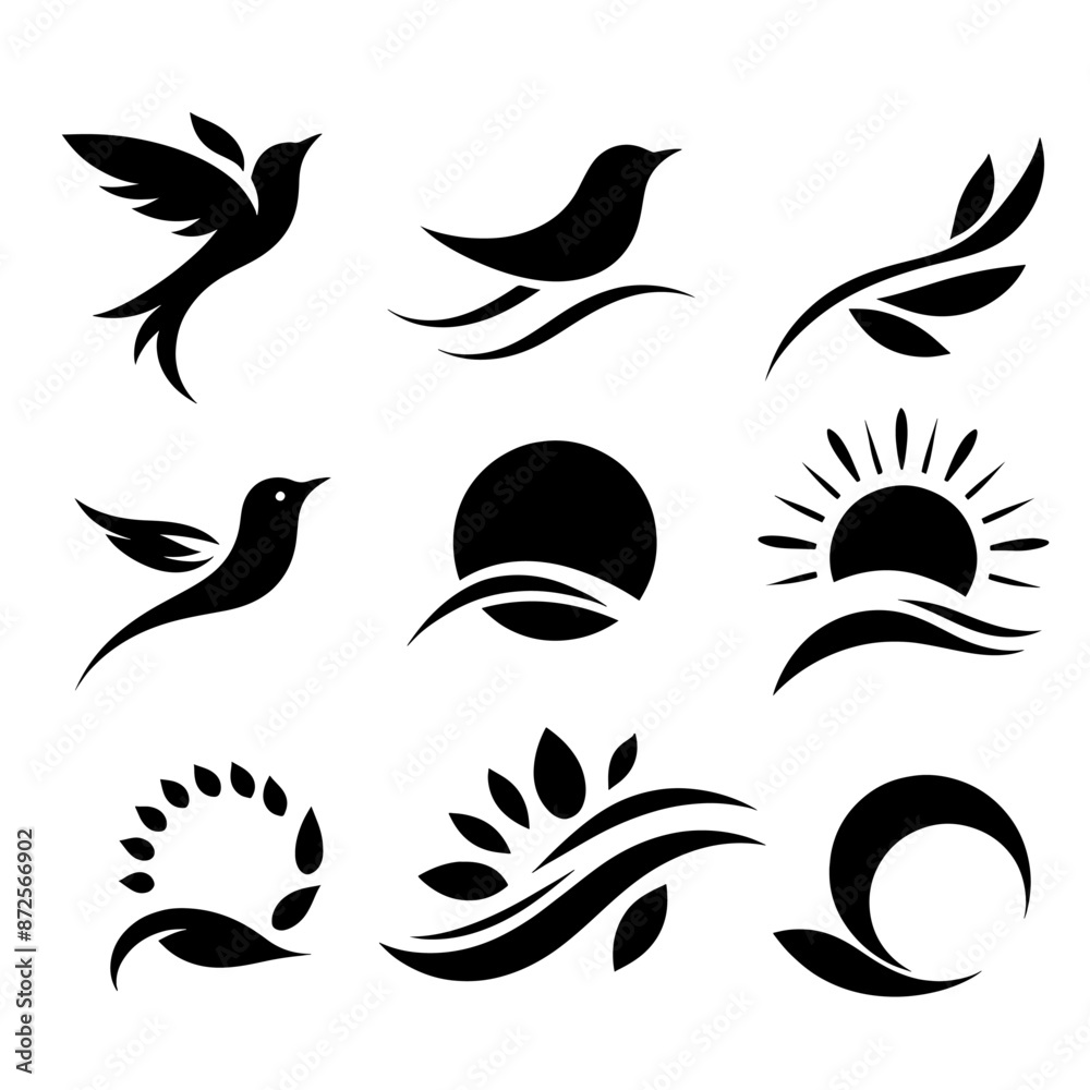 silhouette logo Bird Sparrow Artistic silhouette logo Bird Sparrow Artistic