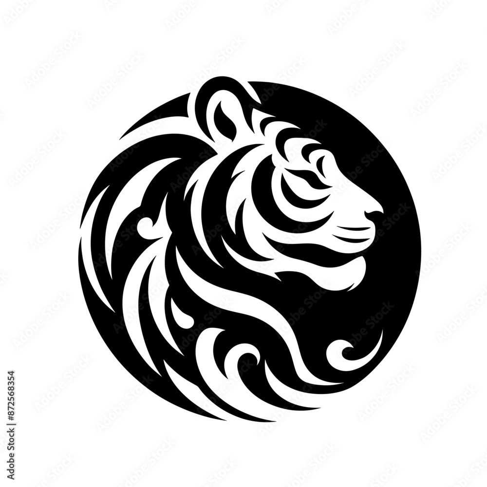 silhouette logo Tiger Artistic silhouette logo Tiger Artistic