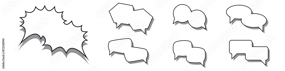 Speech Bubble set. Talk bubble. bubble text, chatting box, message box, Blank empty Cartoon balloon word design. thought balloons Speech Bubble set. Talk bubble. bubble text, chatting box, message box, Blank empty Cartoon balloon word design. thought balloons
