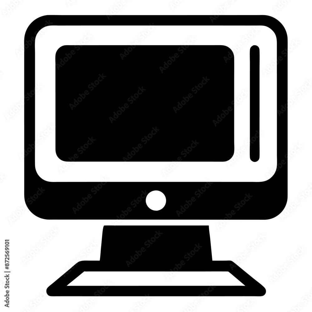 an elementary computer icon with a translucent backdrop and simply black colour an elementary computer icon with a translucent backdrop and simply black colour