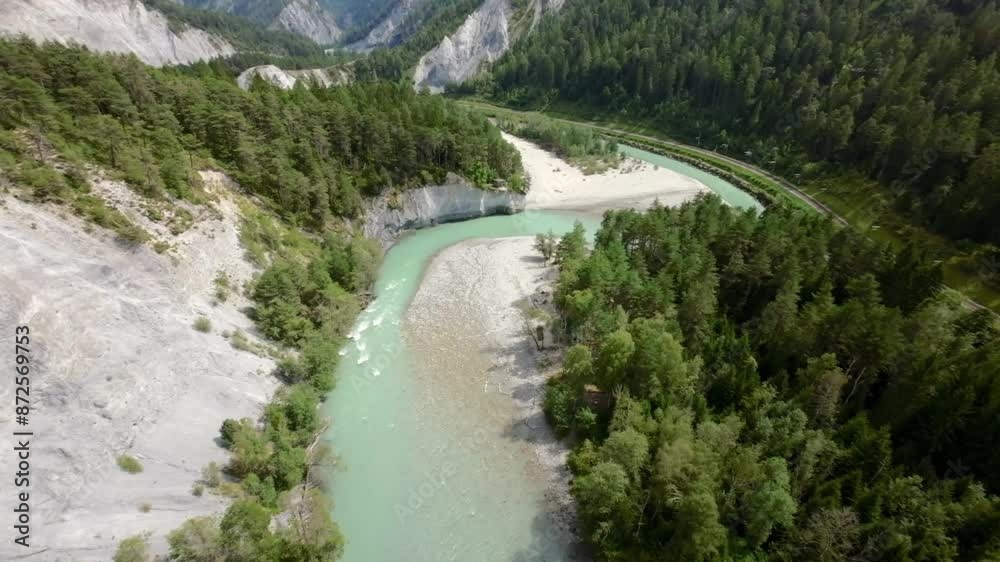 Drone Aerial Flight Over Ruinaulta, Switzerland Drone Aerial Flight Over Ruinaulta, Switzerland