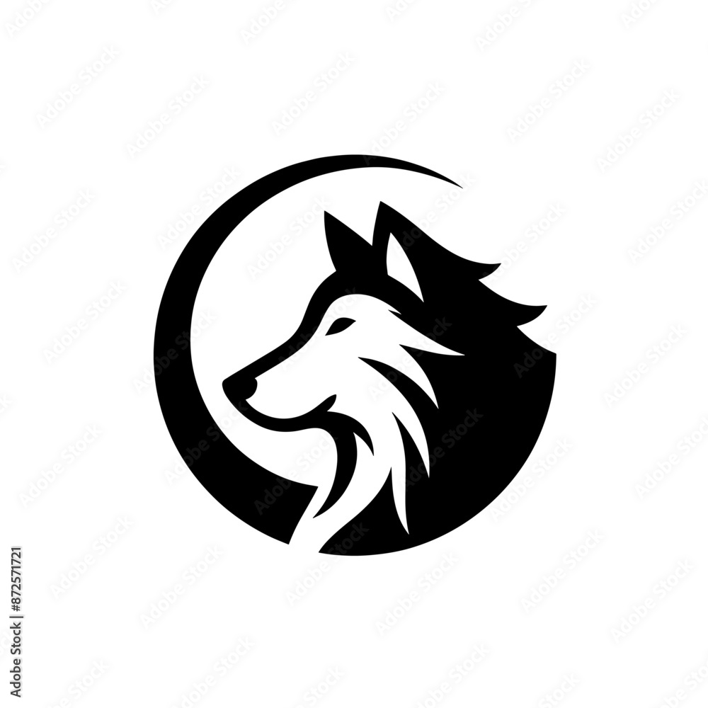 silhouette logo Wolf Artistic silhouette logo Wolf Artistic