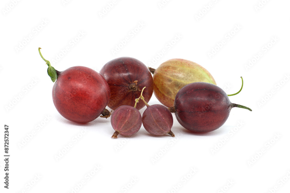 Close-up of fresh gooseberries isolated on white background Close-up of fresh gooseberries isolated on white background
