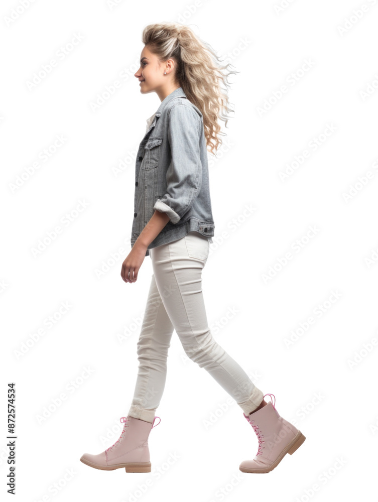 a woman walking in transparent background a woman walking in transparent background