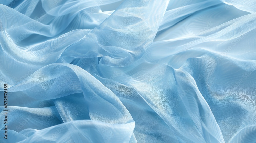 Light blue organza fabric texture with a soft and flowy feel Light blue organza fabric texture with a soft and flowy feel