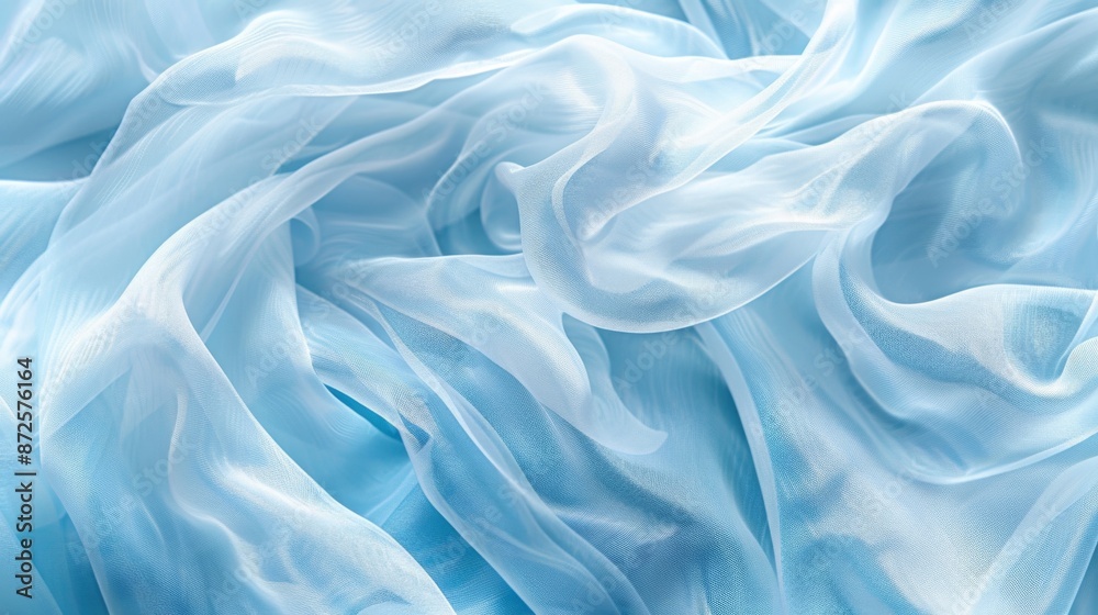 Light blue organza fabric texture with a soft and flowy feel Light blue organza fabric texture with a soft and flowy feel