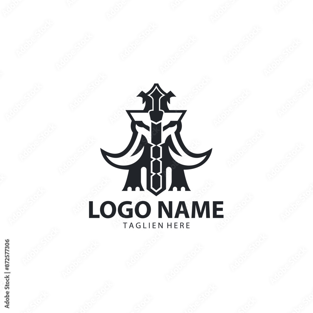 Obraz premium sword Elephant logo design vector