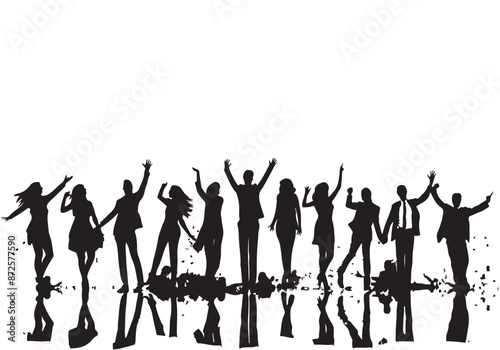 silhouettes of people dancing