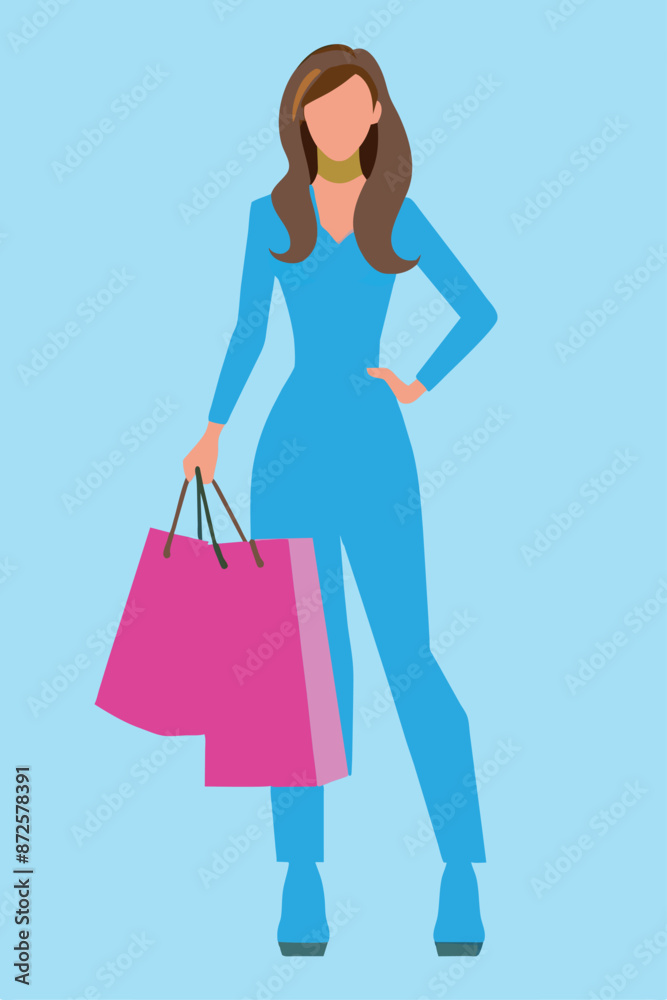 young woman model with shopping bags vector illustration young woman model with shopping bags vector illustration