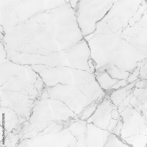 Smooth and seamless white marble texture with light grey veins, giving a luxurious and timeless feel