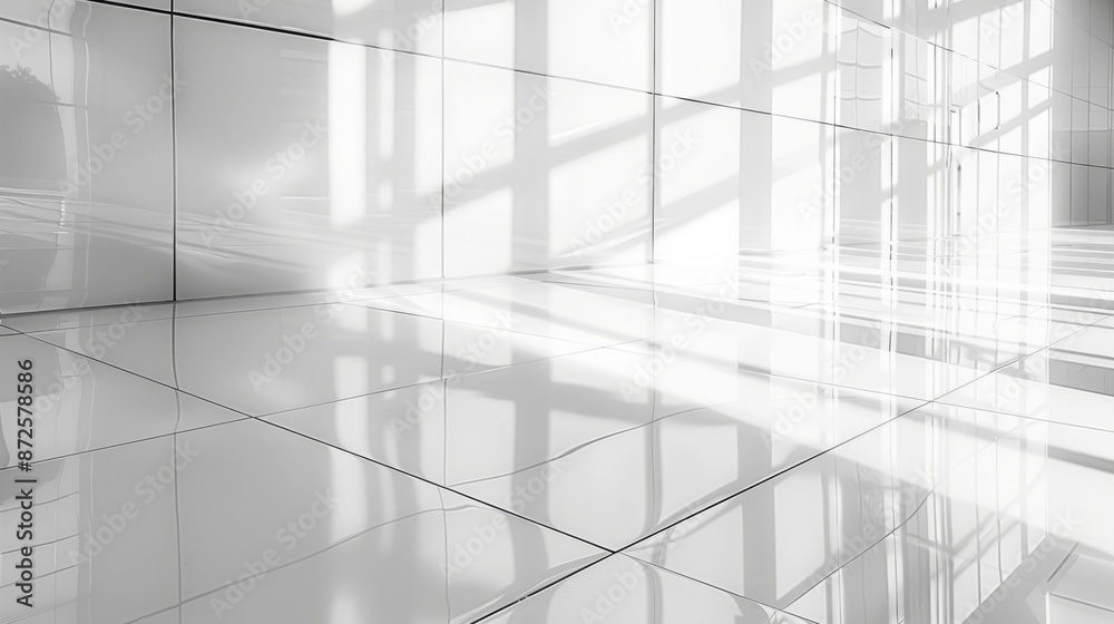 Obraz premium Smooth white ceramic tile texture with a glossy finish