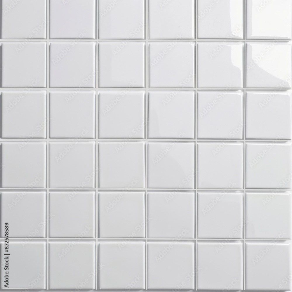 Smooth white ceramic tile texture with a glossy finish Smooth white ceramic tile texture with a glossy finish