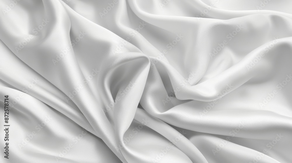 Obraz premium Smooth white fabric texture with gentle creases, providing a soft and elegant feel