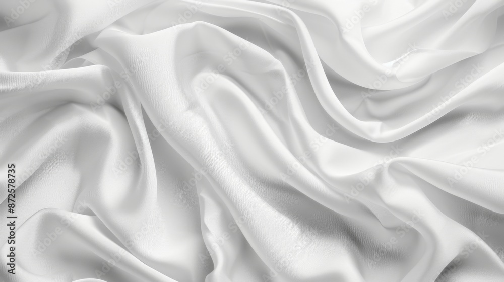 Smooth white fabric texture with gentle creases, providing a soft and elegant feel Smooth white fabric texture with gentle creases, providing a soft and elegant feel