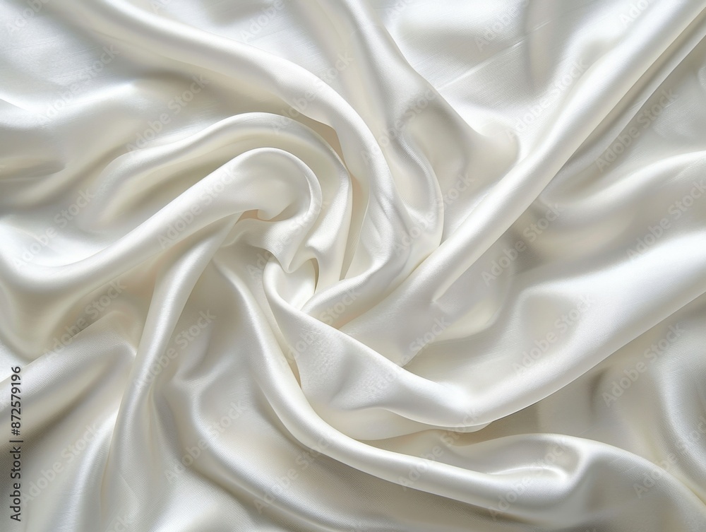 Obraz premium Smooth white silk texture with gentle folds, giving an elegant and luxurious appearance