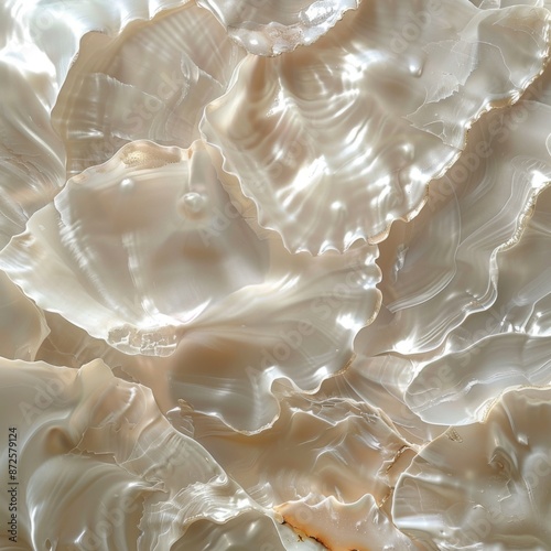 Smooth white shell texture with a pearlescent finish