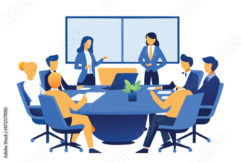Office meeting room, business concept vector illustration