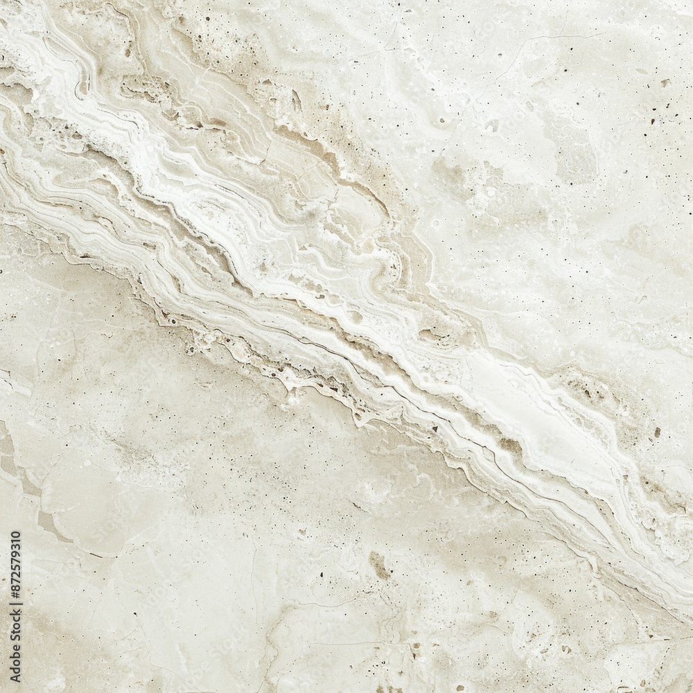Fototapeta premium Smooth white travertine tile texture with subtle veining