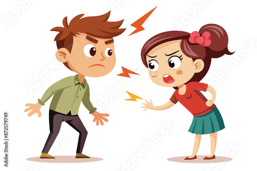 conflict between a guy and girl vector illustration