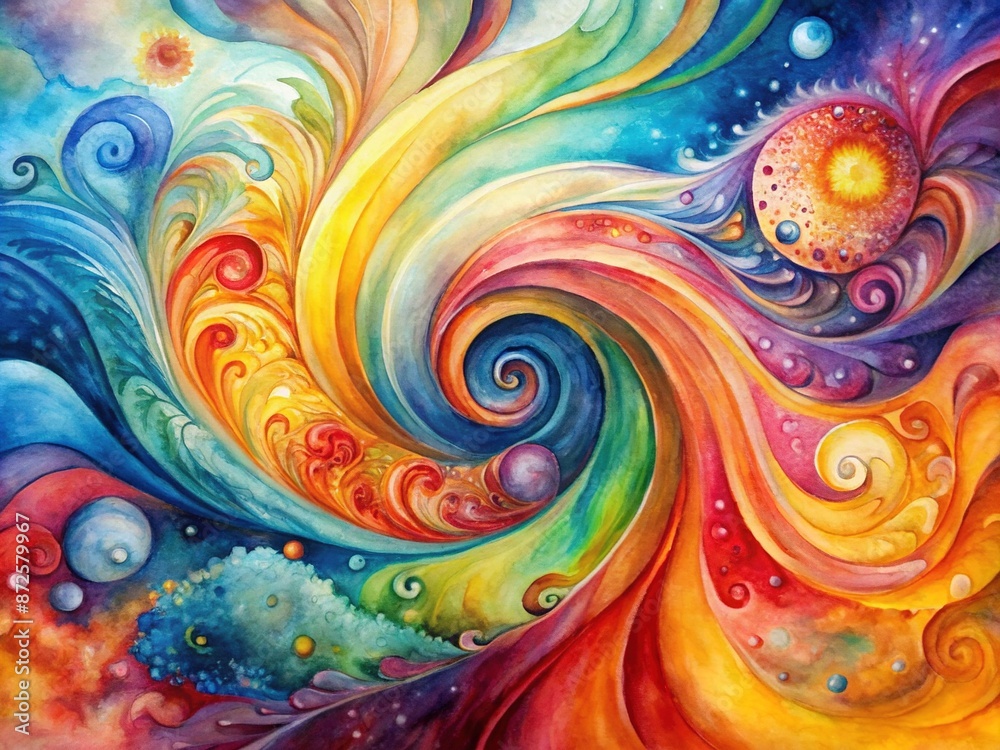 Vibrant abstract watercolor painting on canvas features swirling shapes, blended hues, and organic textures creating a stunning, unique, and colorful background or wallpaper design. Vibrant abstract watercolor painting on canvas features swirling shapes, blended hues, and organic textures creating a stunning, unique, and colorful background or wallpaper design.