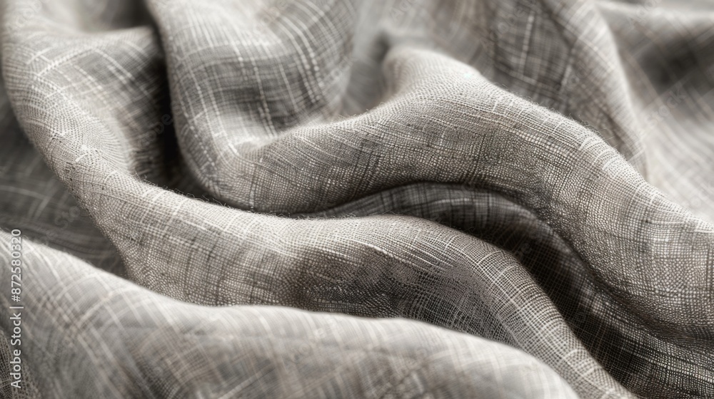 Subtle grey linen fabric texture with a soft weave Subtle grey linen fabric texture with a soft weave