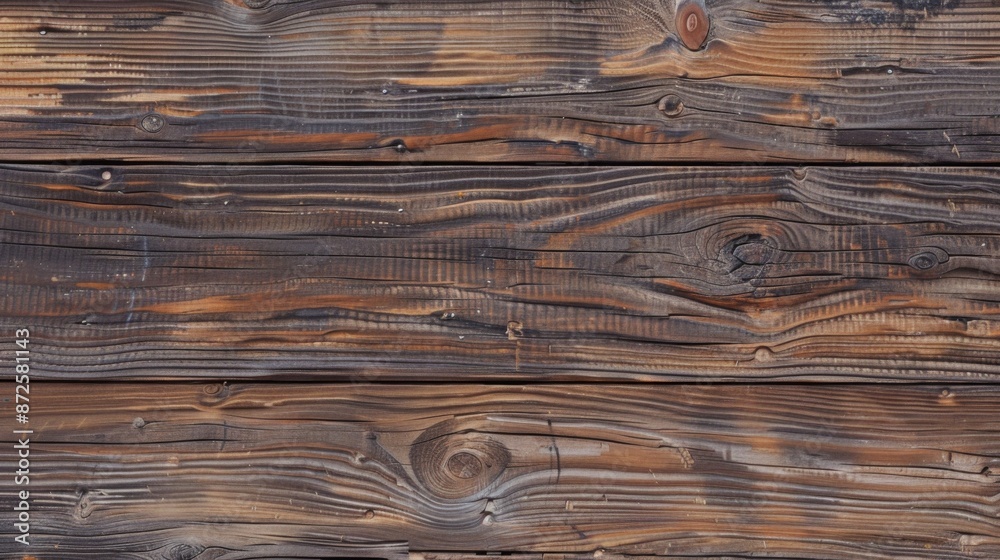 Naklejka premium Warm brown wooden texture with visible grain, providing a natural and rustic feel
