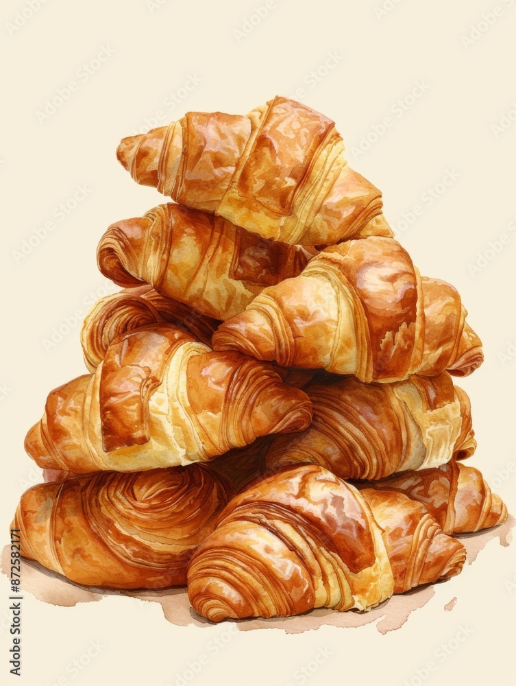 Delicious freshly baked croissants Delicious freshly baked croissants