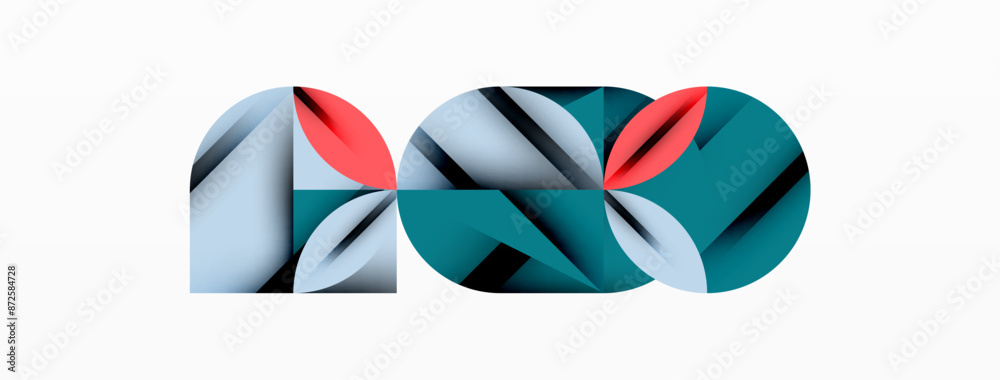 Circle, square and flower petal geometric background. Round shapes composition for wallpaper, banner, background or landing Circle, square and flower petal geometric background. Round shapes composition for wallpaper, banner, background or landing